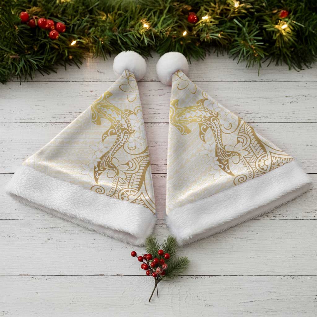 Gold and White Hawaii Christmas Santa Hat Hammerhead Shark Tattoo Curve Polynesian LT14 - Polynesian Pride