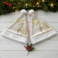 Gold and White Hawaii Christmas Santa Hat Hammerhead Shark Tattoo Curve Polynesian LT14 - Polynesian Pride