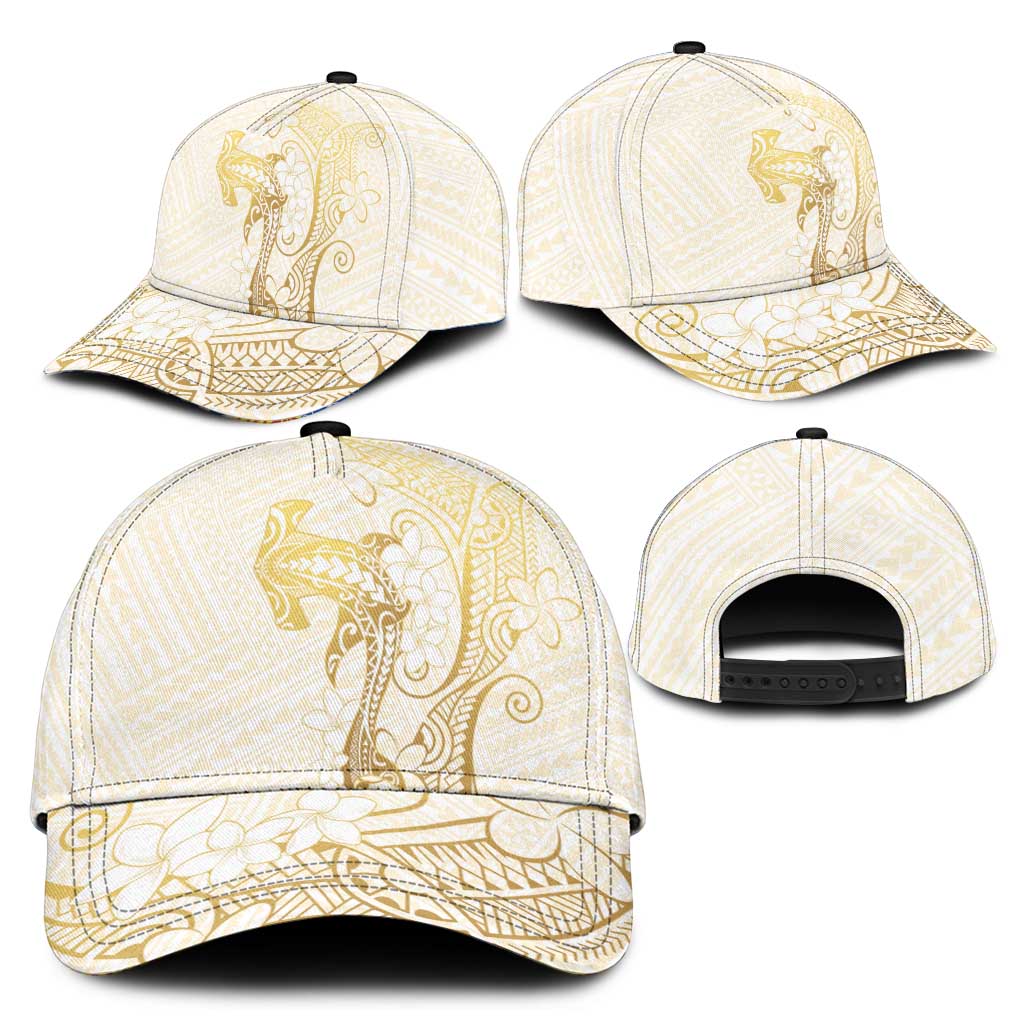 Gold and White Hawaii Classic Cap Hammerhead Shark Tattoo Curve Polynesian LT14 - Polynesian Pride