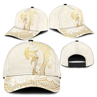 Gold and White Hawaii Classic Cap Hammerhead Shark Tattoo Curve Polynesian LT14 - Polynesian Pride