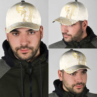 Gold and White Hawaii Classic Cap Hammerhead Shark Tattoo Curve Polynesian LT14 - Polynesian Pride
