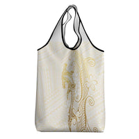 Gold and White Hawaii Grocery Bag Hammerhead Shark Tattoo Curve Polynesian LT14 - Polynesian Pride