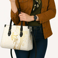 Gold and White Hawaii Leather Bag Hammerhead Shark Tattoo Curve Polynesian LT14 - Polynesian Pride