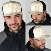 Gold and White Hawaii Mesh Trucker Cap Hammerhead Shark Tattoo Curve Polynesian LT14 - Polynesian Pride