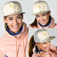 Gold and White Hawaii Mesh Trucker Cap Hammerhead Shark Tattoo Curve Polynesian LT14 - Polynesian Pride