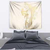 Gold and White Hawaii Tapestry Hammerhead Shark Tattoo Curve Polynesian LT14 - Polynesian Pride