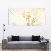 Gold and White Hawaii Tapestry Hammerhead Shark Tattoo Curve Polynesian LT14 - Polynesian Pride