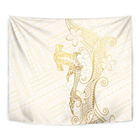 Gold and White Hawaii Tapestry Hammerhead Shark Tattoo Curve Polynesian LT14 - Polynesian Pride