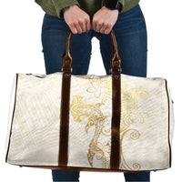 Gold and White Hawaii Travel Bag Hammerhead Shark Tattoo Curve Polynesian LT14 White - Polynesian Pride