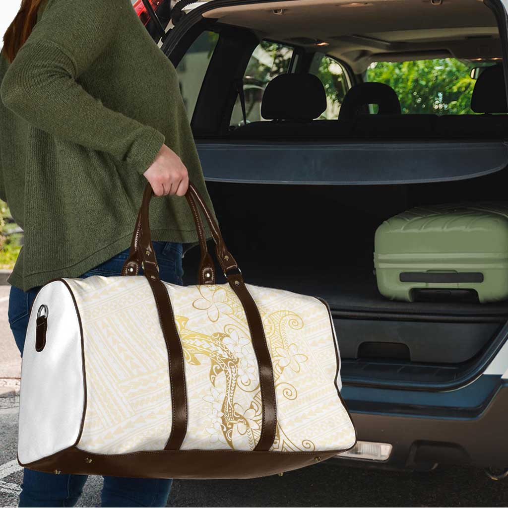 Gold and White Hawaii Travel Bag Hammerhead Shark Tattoo Curve Polynesian LT14 - Polynesian Pride