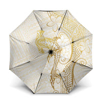Gold and White Hawaii Umbrella Hammerhead Shark Tattoo Curve Polynesian LT14 One Size Folded 11.42 inch Opened Diameter 37.4 inch White - Polynesian Pride
