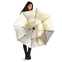 Gold and White Hawaii Umbrella Hammerhead Shark Tattoo Curve Polynesian LT14 - Polynesian Pride