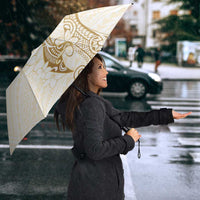 Gold and White Hawaii Umbrella Hammerhead Shark Tattoo Curve Polynesian LT14 - Polynesian Pride