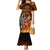 Personalised Polynesian Darts Family Matching Mermaid Dress and Hawaiian Shirt Fire Burning With Tribal Tattoo LT14 Mom's Dress Orange - Polynesian Pride