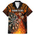 Personalised Polynesian Darts Family Matching Off Shoulder Maxi Dress and Hawaiian Shirt Fire Burning With Tribal Tattoo LT14 Dad's Shirt - Short Sleeve Orange - Polynesian Pride