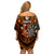 Personalised Polynesian Darts Family Matching Off Shoulder Short Dress and Hawaiian Shirt Fire Burning With Tribal Tattoo LT14 - Polynesian Pride