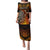 Personalised Polynesian Darts Family Matching Puletasi Dress and Hawaiian Shirt Fire Burning With Tribal Tattoo LT14 Mom's Dress Orange - Polynesian Pride