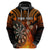 Personalised Polynesian Darts Hoodie Fire Burning With Tribal Tattoo LT14 - Polynesian Pride