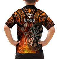 Personalised Polynesian Darts Kid Hawaiian Shirt Fire Burning With Tribal Tattoo LT14 - Polynesian Pride