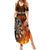 Personalised Polynesian Darts Summer Maxi Dress Fire Burning With Tribal Tattoo LT14 Women Orange - Polynesian Pride