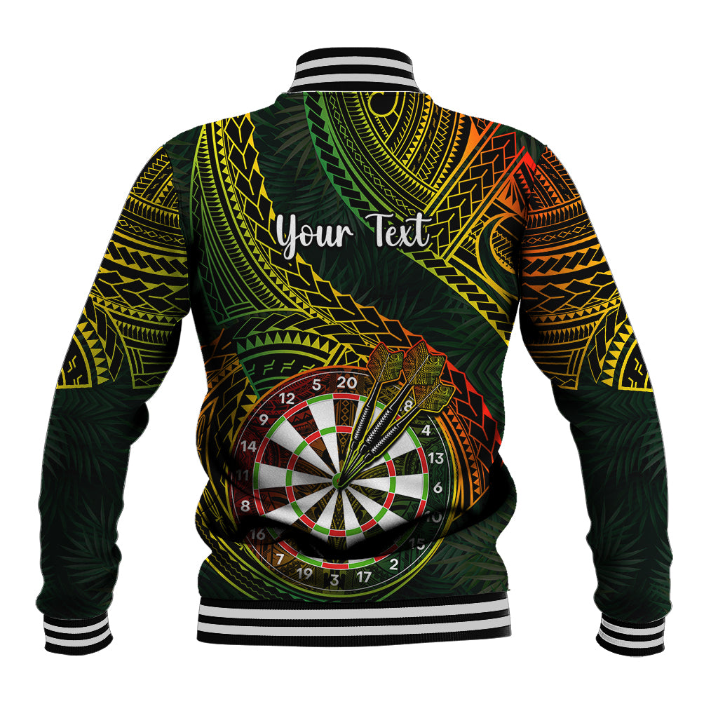 Personalised Polynesian Darts Baseball Jacket Dart Lovers Tribal Pattern Mix Tropical Leaves LT14 - Polynesian Pride