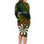 Personalised Polynesian Darts Family Matching Long Sleeve Bodycon Dress and Hawaiian Shirt Dart Lovers Tribal Pattern Mix Tropical Leaves LT14 - Polynesian Pride