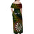 Personalised Polynesian Darts Off Shoulder Maxi Dress Dart Lovers Tribal Pattern Mix Tropical Leaves LT14 - Polynesian Pride