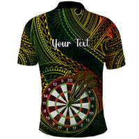 Personalised Polynesian Darts Polo Shirt Dart Lovers Tribal Pattern Mix Tropical Leaves LT14 - Polynesian Pride