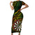 Personalised Polynesian Darts Short Sleeve Bodycon Dress Dart Lovers Tribal Pattern Mix Tropical Leaves LT14 Long Dress Reggae - Polynesian Pride