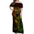 Hawaii Off Shoulder Maxi Dress Fish Hook Tattoo Mix Polynesian Plumeria Reggae Version LT14 Women Reggae - Polynesian Pride