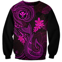 Hawaii Sweatshirt Fish Hook Tattoo Mix Polynesian Plumeria Pink Version LT14 Unisex Pink - Polynesian Pride