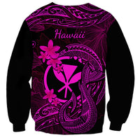 Hawaii Sweatshirt Fish Hook Tattoo Mix Polynesian Plumeria Pink Version LT14 - Polynesian Pride