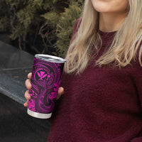 Hawaii Tumbler Cup Fish Hook Tattoo Mix Polynesian Plumeria Pink Version LT14 - Polynesian Pride