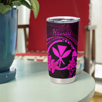 Hawaii Tumbler Cup Fish Hook Tattoo Mix Polynesian Plumeria Pink Version LT14 - Polynesian Pride