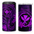 Hawaii 4 in 1 Can Cooler Tumbler Fish Hook Tattoo Mix Polynesian Plumeria Purple Version