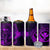 Hawaii 4 in 1 Can Cooler Tumbler Fish Hook Tattoo Mix Polynesian Plumeria Purple Version