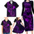 Hawaii Family Matching Long Sleeve Bodycon Dress and Hawaiian Shirt Fish Hook Tattoo Mix Polynesian Plumeria Purple Version LT14 - Polynesian Pride