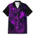 Hawaii Family Matching Off Shoulder Long Sleeve Dress and Hawaiian Shirt Fish Hook Tattoo Mix Polynesian Plumeria Purple Version LT14 Dad's Shirt - Short Sleeve Purple - Polynesian Pride