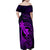 Hawaii Family Matching Off Shoulder Maxi Dress and Hawaiian Shirt Fish Hook Tattoo Mix Polynesian Plumeria Purple Version LT14 - Polynesian Pride