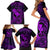 Hawaii Family Matching Short Sleeve Bodycon Dress and Hawaiian Shirt Fish Hook Tattoo Mix Polynesian Plumeria Purple Version LT14 - Polynesian Pride