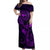 Hawaii Off Shoulder Maxi Dress Fish Hook Tattoo Mix Polynesian Plumeria Purple Version LT14 Women Purple - Polynesian Pride