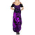 Hawaii Summer Maxi Dress Fish Hook Tattoo Mix Polynesian Plumeria Purple Version LT14 - Polynesian Pride