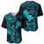 Hawaii Baseball Jersey Fish Hook Tattoo Mix Polynesian Plumeria Turquoise Version LT14 - Polynesian Pride