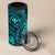 Hawaii 4 in 1 Can Cooler Tumbler Fish Hook Tattoo Mix Polynesian Plumeria Turquoise Version