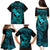 Hawaii Family Matching Puletasi Dress and Hawaiian Shirt Fish Hook Tattoo Mix Polynesian Plumeria Turquoise Version LT14 - Polynesian Pride