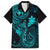 Hawaii Family Matching Short Sleeve Bodycon Dress and Hawaiian Shirt Fish Hook Tattoo Mix Polynesian Plumeria Turquoise Version LT14 Dad's Shirt - Short Sleeve Turquoise - Polynesian Pride