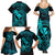 Hawaii Family Matching Summer Maxi Dress and Hawaiian Shirt Fish Hook Tattoo Mix Polynesian Plumeria Turquoise Version LT14 - Polynesian Pride