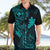 Hawaii Hawaiian Shirt Fish Hook Tattoo Mix Polynesian Plumeria Turquoise Version LT14 - Polynesian Pride