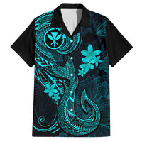 Hawaii Kid Hawaiian Shirt Fish Hook Tattoo Mix Polynesian Plumeria Turquoise Version LT14 Kid Turquoise - Polynesian Pride