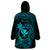 Hawaii Wearable Blanket Hoodie Fish Hook Tattoo Mix Polynesian Plumeria Turquoise Version LT14 - Polynesian Pride